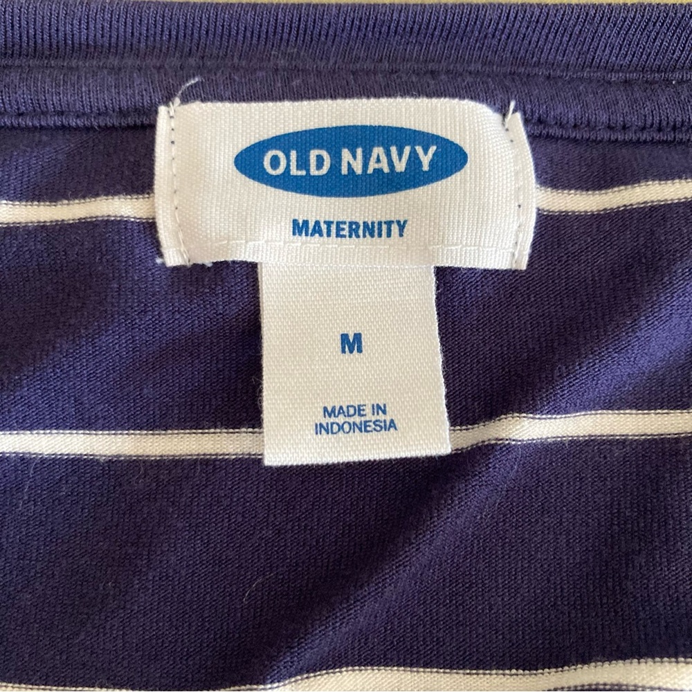 5/$15 Old Navy Maternity Navy & White Striped LS Nursing Top Medium - Picture 4 of 7